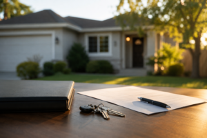 California probate house sale documents and keys